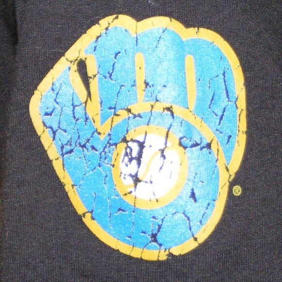 MILWAUKEE BREWERS Tee, M, Blue/Yellow, Logo, Cooperstown collection, Baseball - Picture 5 of 12